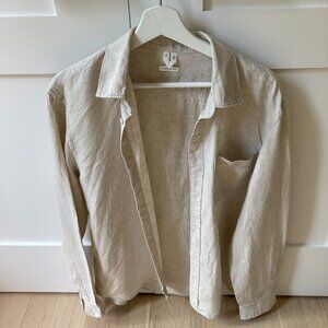 Arket gray long-sleeved linen shirt
